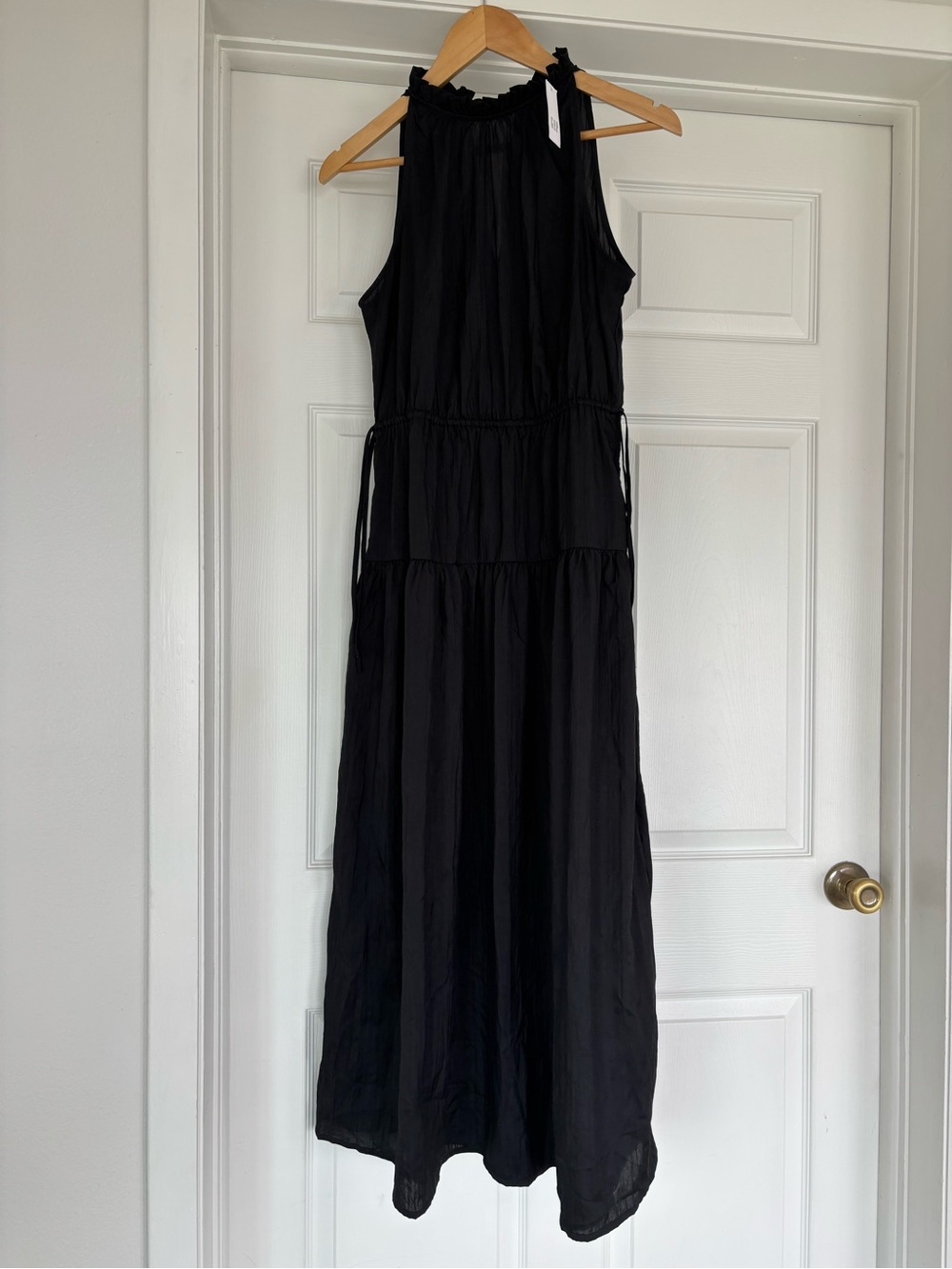 New GAP Black Sleeveless High Neck Long Maxi Dress Women’s Small Lightweight